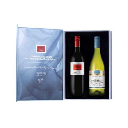 蚝湾长相思白葡萄酒+巴罗萨谷酒庄西拉红葡萄酒礼盒套装